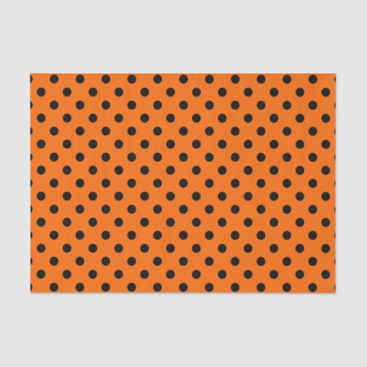Orange und Black Polka Dots Seidenpapier (Vorderseite)