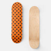 Orange und Black Polka Dots Skateboard (Vorderseite)
