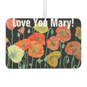 Orange und Black Poppies Name Auto Air Freshener Autolufterfrischer (Rückseite)