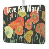 Orange und Black Poppies Name Auto Air Freshener Autolufterfrischer (Links)