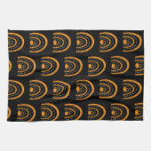 Orange und Black Rainbows Fledermäuse Schwarzes Ha Geschirrtuch (Horizontal)