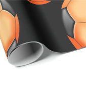 Orange und Black Soccer Geschenkpapier (Rolleneckpunkt)