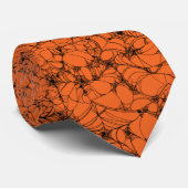 Orange und Black Spiderweb Halloween Krawatte (Gerollt)