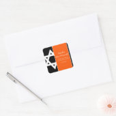 Orange und Black Star von David Bar Mitzvah Favor Quadratischer Aufkleber (Umschlag)