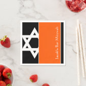 Orange und Black Star von David Bar Mitzvah Serviette (Beispiel)