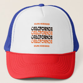 Orange und Black Sun-Kissed California Trucker Hat Truckerkappe