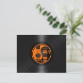 Orange und Black Yin Yang Gitarren Vinyl Graphic Postkarte (Stehend Vorderseite)
