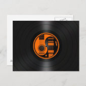 Orange und Black Yin Yang Gitarren Vinyl Graphic Postkarte (Vorne/Hinten)
