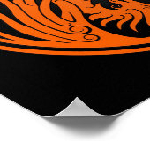Orange und Black Yin Yang Phoenix Poster (Ecke)