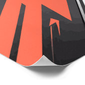 Orange und Black Zigzag Geometric Design Poster (Ecke)
