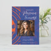 Orange und Blau Einladung (Stehend Vorderseite)