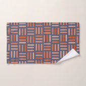 Orange und Blau Geometrisch Badhandtuch Set (Handtuch)