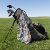Orange und Blau Golfhandtuch (Gras)