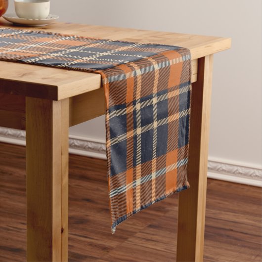 Orange und Blau im Herbst Kariert überprüft Großer Tischläufer (Beispiel)