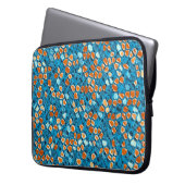 Orange und Blau Laptopschutzhülle (Vorderseite Links)