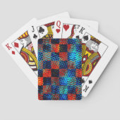 Orange und blau, schmutziges Fake oder farbiges Sc Spielkarten (Rückseite)