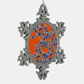 orange und blau schneeflocken Zinn-Ornament (Links)