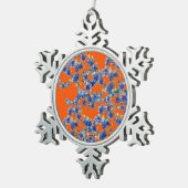 orange und blau schneeflocken Zinn-Ornament (Rechts)