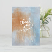 Orange und Blaue Abstrakte Dankeskarten Dankeskarte (Stehend Vorderseite)