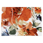 Orange und blaue Aquarellblumen Große Geschenktüte (Vorderseite)