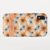 Orange und blaue Blumen Case-Mate iPhone Hülle (Rückseite (Horizontal))