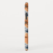 Orange und blaue Blumen Case-Mate iPhone Hülle (Hinten/Rechts)
