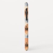 Orange und blaue Blumen Case-Mate iPhone Hülle (Hinten/Links)