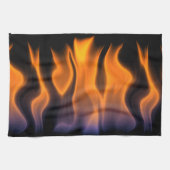 Orange und blaue Flammen auf einem schwarzen Geschirrtuch (Horizontal)