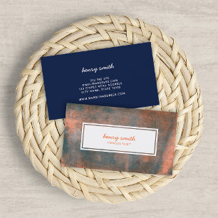 Orange und Blaue gerollte Tinte trendy modern Visitenkarte