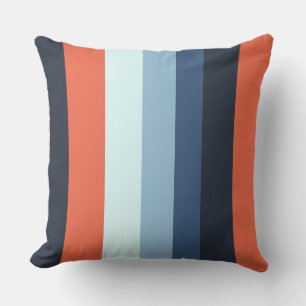 Orange und Blaue Streifen Kissen