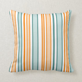 Orange und blaue Streifen Kissen