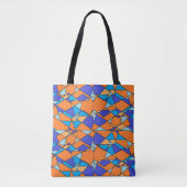 Orange und blaue Tote oder Crossbody-Tasche geomet Tasche (Vorderseite)