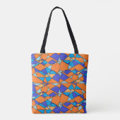 Orange und blaue Tote oder Crossbody-Tasche geomet Tasche (Rückseite)