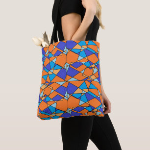Orange und blaue Tote oder Crossbody-Tasche geomet Tasche