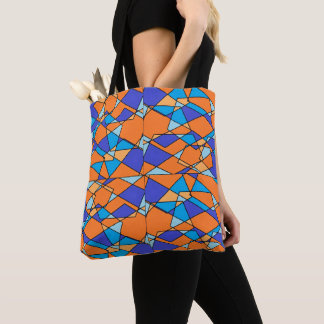 Orange und blaue Tote oder Crossbody-Tasche geomet Tasche