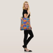 Orange und blaue Tote oder Crossbody-Tasche geomet Tasche (Am Model)