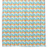 Orange und blauer mutiger duschvorhang (Vorderseite)