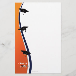 Orange und blaues briefpapier