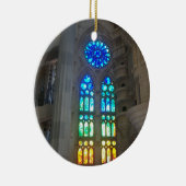 Orange und blaues Buntglas Keramik Ornament (Rechts)