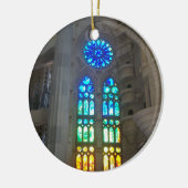 Orange und blaues Buntglas Keramikornament (Links)