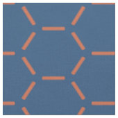 Orange und blaues Hexagon-Muster Stoff (Nahaufnahme)