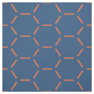 Orange und blaues Hexagon-Muster Stoff