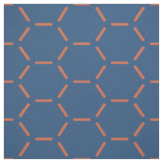 Orange und blaues Hexagon-Muster Stoff