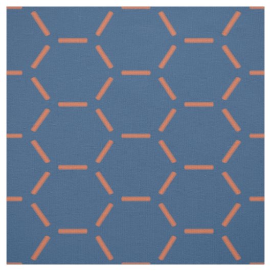 Orange und blaues Hexagon-Muster Stoff (Muster)