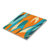 Orange und blaues Retro Vintages Muster Fliese (Seite)