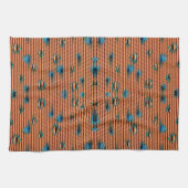 Orange und blaues Stoffmuster Geschirrtuch (Horizontal)