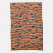 Orange und blaues Stoffmuster Geschirrtuch (Vertikal)
