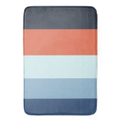 Orange und Blaustreifen Badematte (Vorderseite Vertikal)