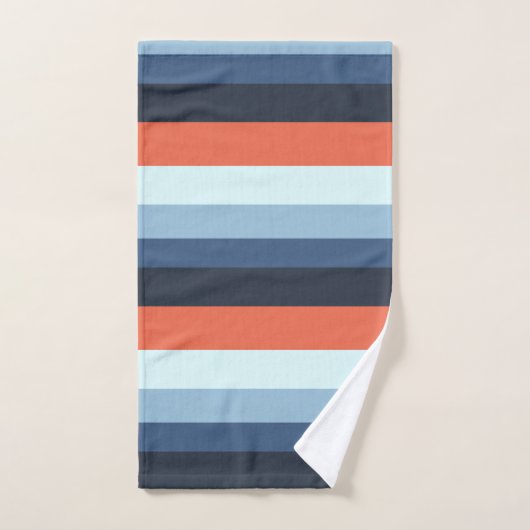 Orange und Blaustreifen Badhandtuch Set (Handtuch)