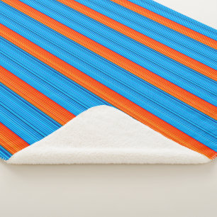 Orange und Blaustreifen Sherpadecke